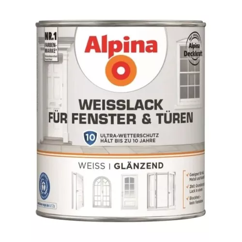 Alpina Heizkörper-, Hammerschlag-,Speziallack Weißlack für Fenster & Türen GL750
