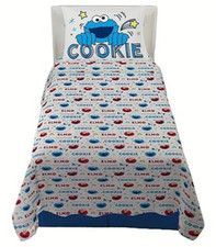 Sesame Street "Elmo Cookie Monster" Kids Microfiber Sheet Set-AB0DP3N24335