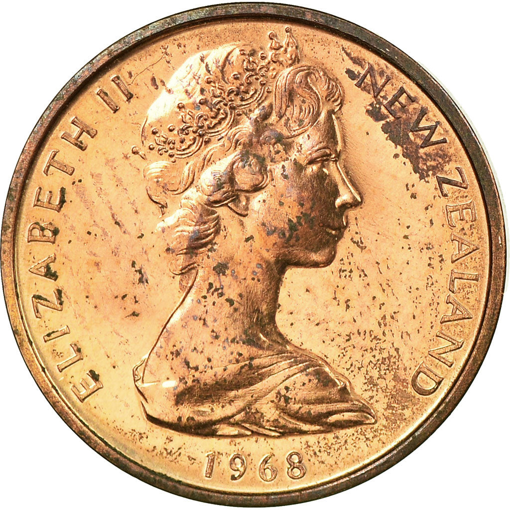 New Zealand 1 Cent Coin | Queen Elizabeth II | Silver Fern Leaf