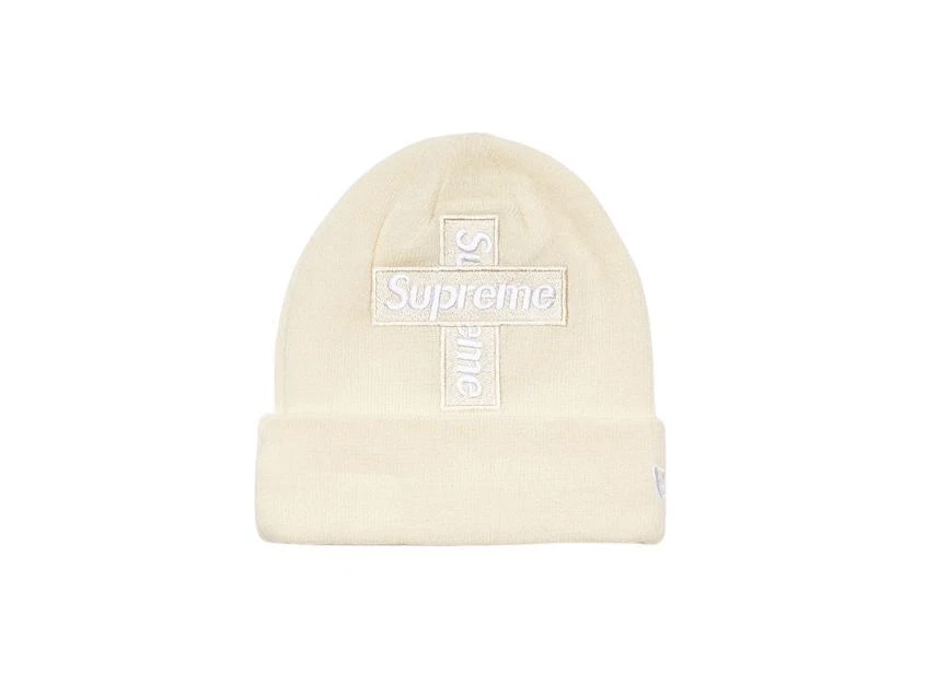 Bonnet naturel avec logo boîte croisée Supreme New Era