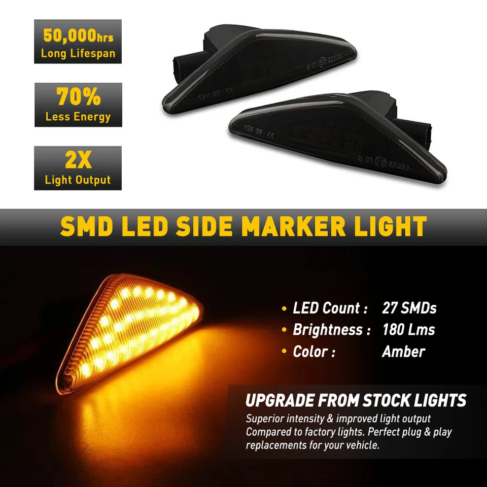 2x Luces LED dinámicas de señal de giro LED para BMW X3 X5 X6 F25 E70 E72 Foto 2 de 4