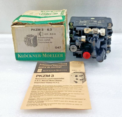 KLOCKNER MOELLER PKZM3-6,3 BASIC SWITCH 4,0-6,3 A NEW FAST SHIPPING