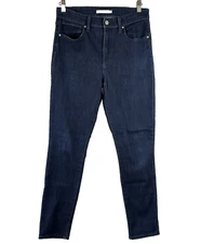 Levis 721 Womens High Rise Skinny Jeans Dark Wash  Light Blue Top Stitch Size 31