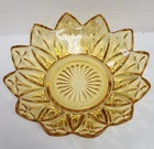 Vintage Federal Glass Petal Bowl  6" Yellow/ Amber