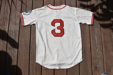 New! Babe Ruth BOS Boston Braves Red Sox Cream Home Baseball Jersey Men's XXXL