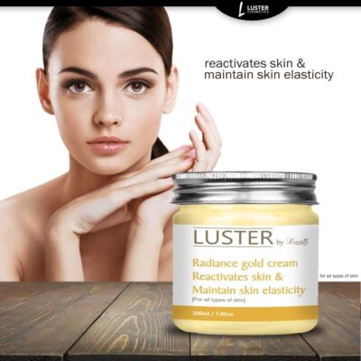 Luster Radiance Gold Facial Massage Cream | Reactivates Skin (200ml) UNISEX