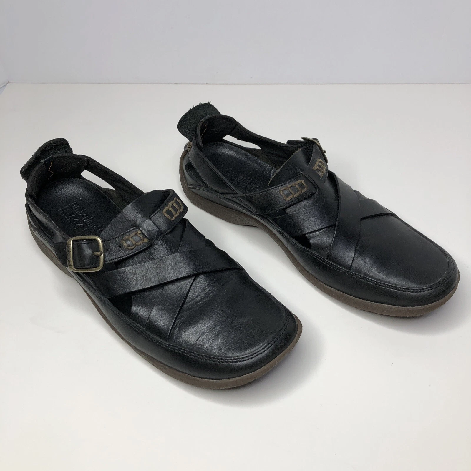 Scarpe Timberland Smart Comfort System da donna nere con cinturino in pelle fibbia taglia 6 5 M