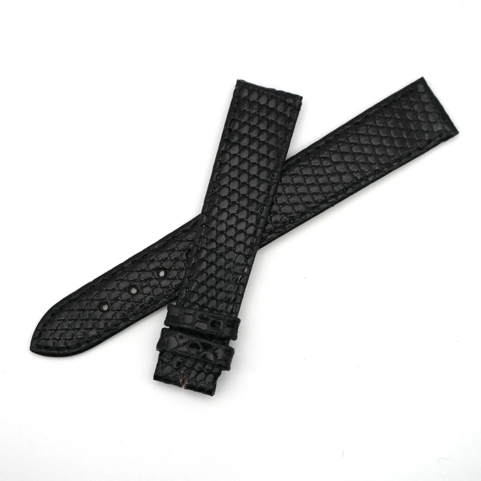 Bracelet Cuir Véritable 16 mm Noir   Christian DIOR ?? Lézard (Ref 2345)