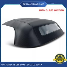 Black Convertible Soft Top For Porsche 986 Boxster 1997-2002 With Glass Window