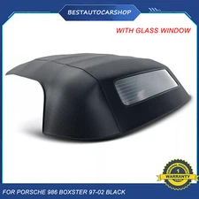 Black Convertible Soft Top for Porsche 986 Boxster 1997-2002 with Glass Window