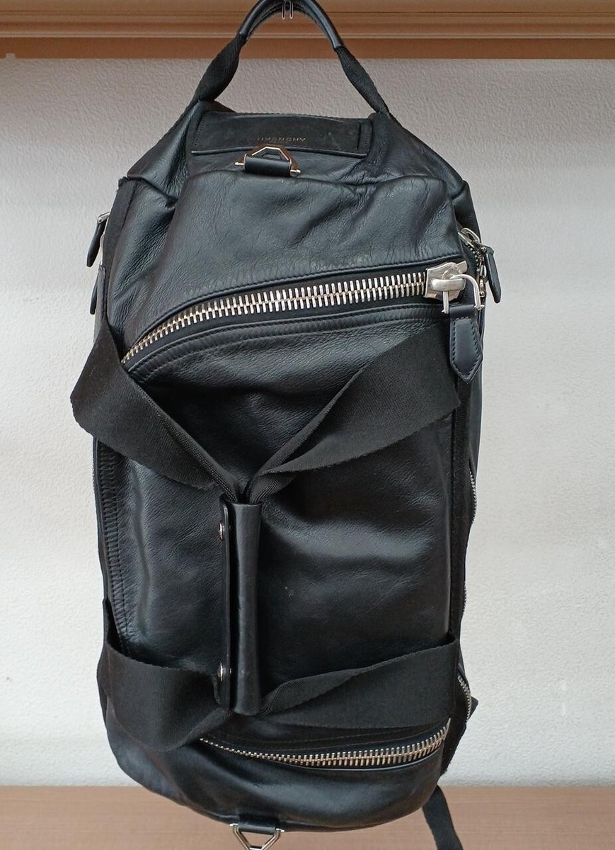 GIVENCHY Seventeen Backpack Duffle Bag 2way Black Leather Rucksack