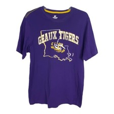 LSU Womens Shirt Size Medium Geaux Tigers Colosseum Purple Tee Short Sleeve