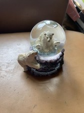 Bins SEA WORLD 3D POLAR BEAR SNOW GLOBE "EXTINCTION IS FOR EVER" 3.5”