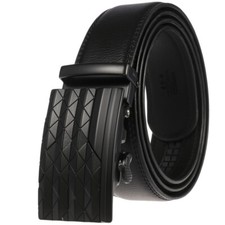 Leisure Cowskin Leather Belt Men's Automatic Buckle Belt Ratchet Strap Gift Suit