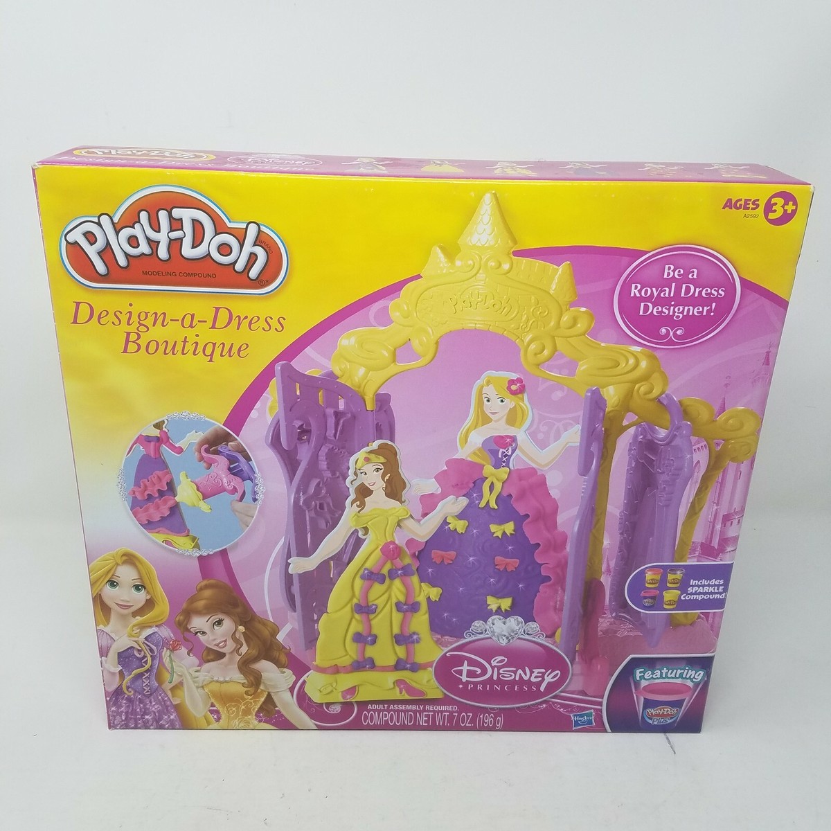 Play-Doh Disney Princesses Design-A-Dress Boutique Royal Dresses Belle  Rapunzel