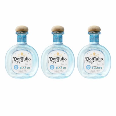 Don Julio Blanco Tequila 3er Set, Spirituose, Flasche, Alkohol, 38 %, 3x700 ml
