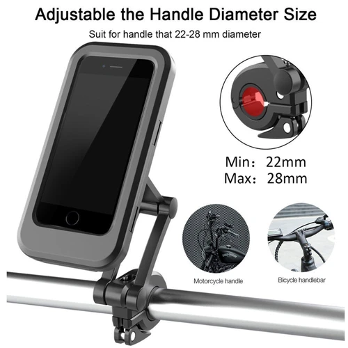 Waterproof Motorcycle Bike Handlebar Phone Mount Holder Case for iPhone Samsung - Picture 15 of 19