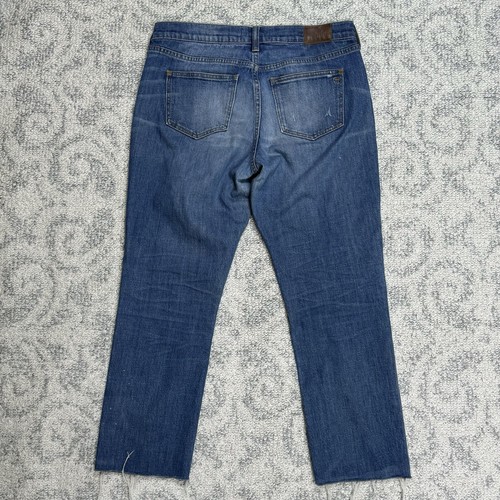 Jeans Madewell slim ragazzo orlo sfilacciato ritagliato vita media elasticizzato invecchiato taglia 27 - Foto 11 di 11