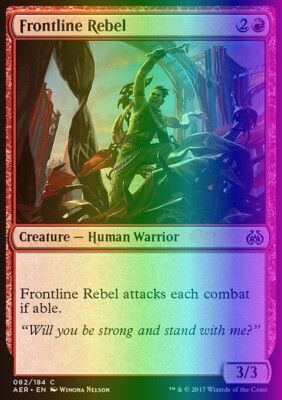 MTG Magic the Gathering Frontline Rebel (82/201) Aether Revolt LP FOIL
