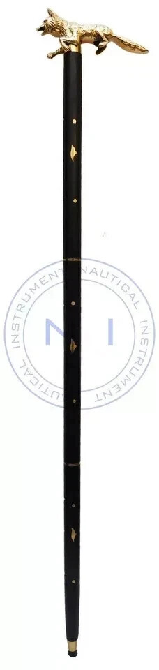 Walking Stick Solid Brass fox head handle vintage… - image 5