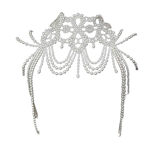 Sophisticated Pearls Chain Necklace Shoulder Shawl Multifunction Tassels Jewelry - Picture 5 of 11