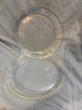 PYREX Clear Pie Plate 9โ No. 209 Tempered Glass Made In USA Lot 2 Vintage