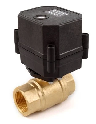 EHCOTECH 3/4" NPT Motorized Ball Valve N/C 110/115/120 to 220/240 VAC 2-wire Brass