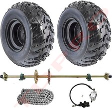 44" Rear Live Axle Kit Brake Sprocket Hub 22x10-10" Wheels Tire Go Kart Quad ATV