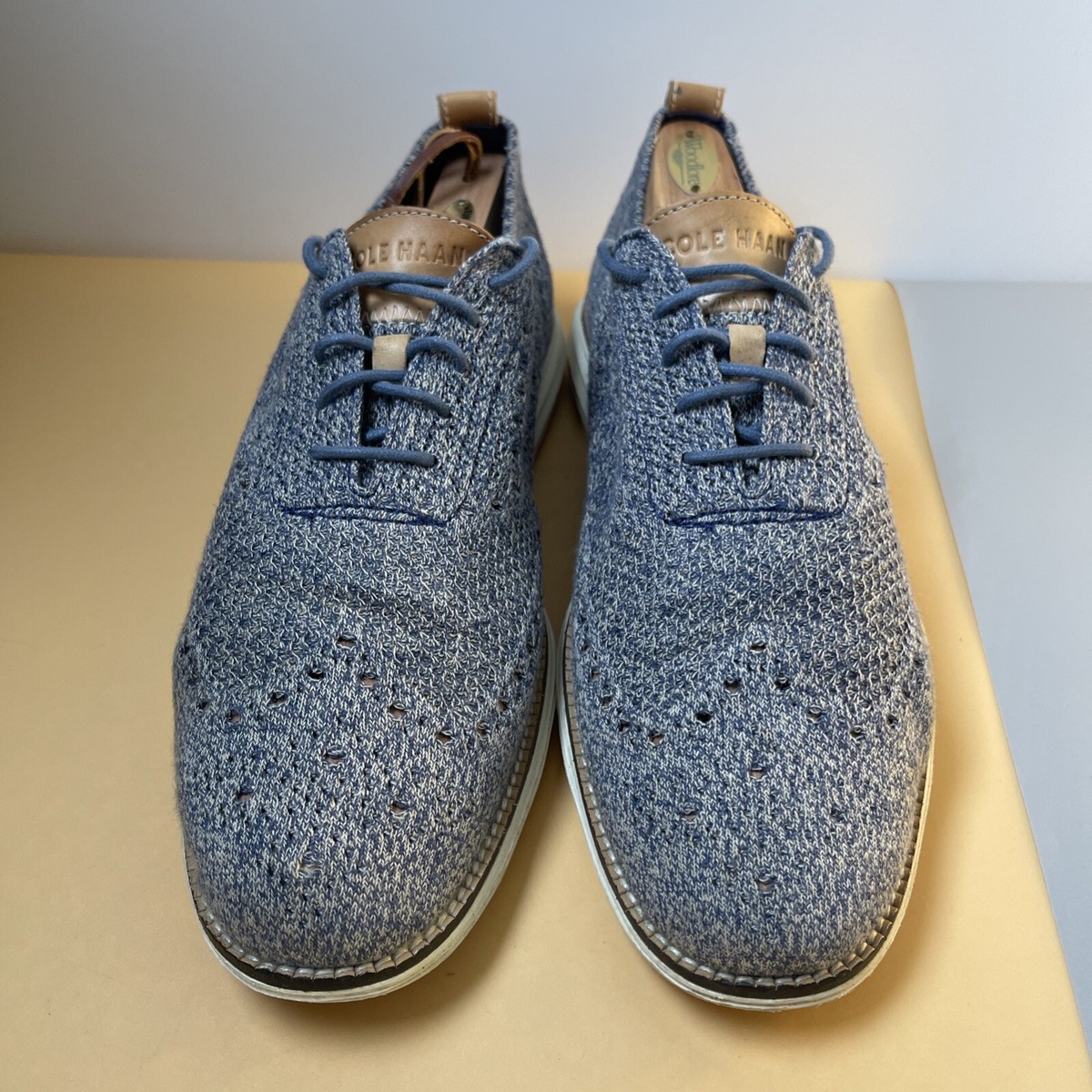 Cole Haan Mens Size Original Grand Wingtip Oxford Stitchlite Blue Shoes