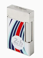 S.T. Dupont White Le Mans Line 2 Perfect Ping Lighter & Pouch, C16088 New In Box