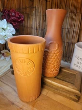 El Camino Terracotta Wine Cooler and Gourmet Topf Wine Carafe Set Of 2 10"