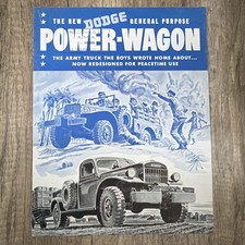 Vtg 1946 Dodge Power-wagon Sales Brochure Prospectus Pamphlet Library Stamped Vtg 1946 Dodge Power-wagon Sales Brochure Prospectus Pamphlet Library Stamped
