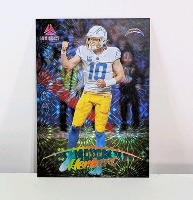 Justin Herbert 2023 Panini Luminance #47 Teal 26/35 Etched Fireworks Chargers