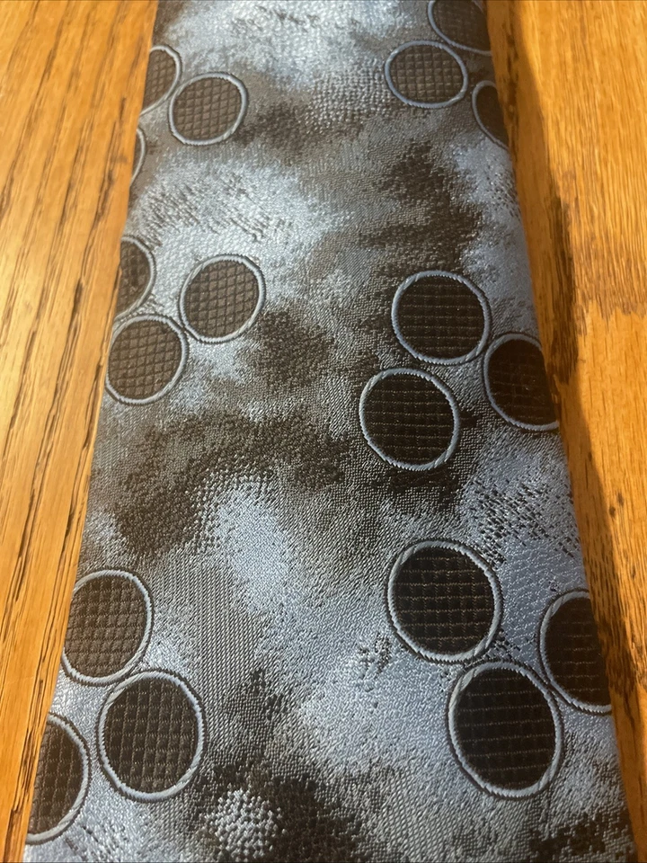 复古 60 年代 70 年代 St. Leger 聚酯宽领带迪斯科 Mod 复古蓝色圆圈 — 第 3/4 张图片