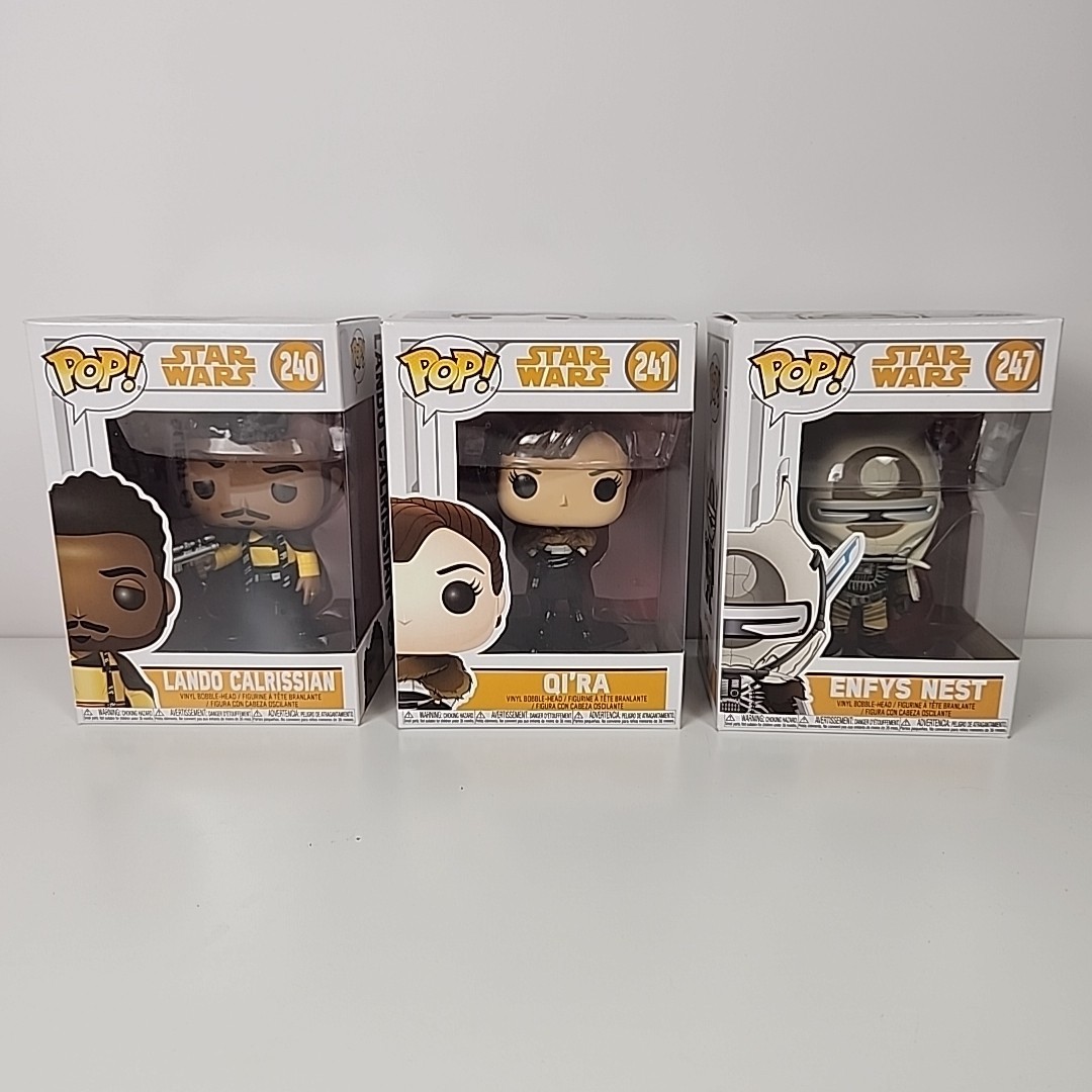 Lot Of 3 Funko POP! Solo A Star Wars Story 240 Lando 241 Qi'