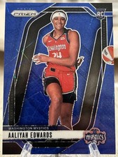 2024 Panini WNBA Prizm Aaliyah Edwards #142 Blue Velocity RC Mystics
