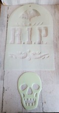 Glow dark tombstone skull Halloween hanging prop decor set unique