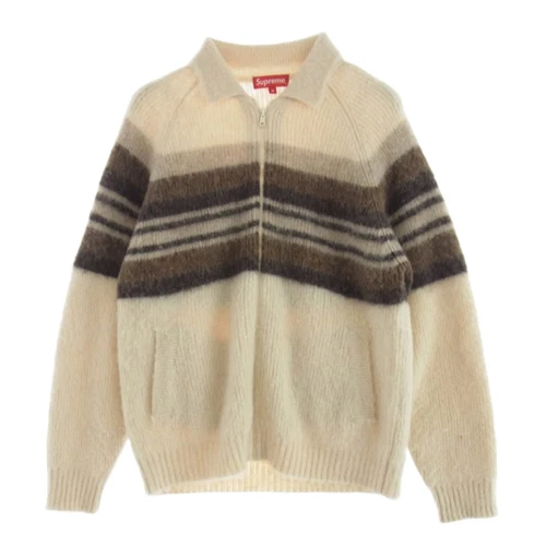 Laine brossée Supreme 19AW ? Fermeture éclair ? Pull laine bordure tricot occasion LIFE 0
