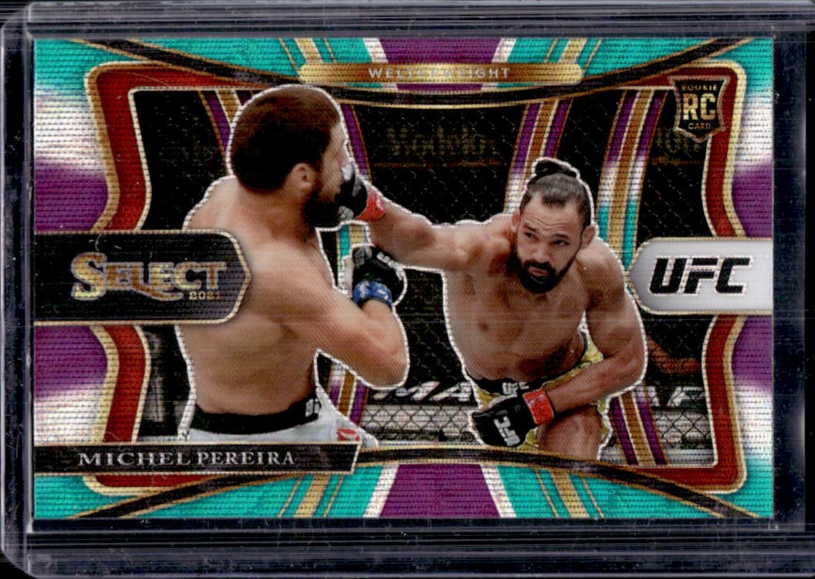 2021 Select UFC Michel Pereira RC Tri Color Prizm Premier Level #187