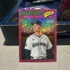Bryan Woo 2026 Topps Heritage Pink Sparkle Refractor #99 Seattle Mariners