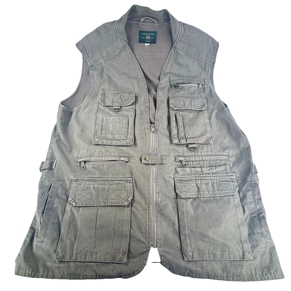 Orvis Mens Utility Vest Fishing Safari Style Khaki Size XL