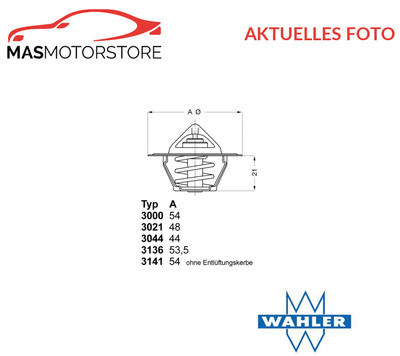KÜHLFLÜSSIGKEIT KÜHLER THERMOSTAT WAHLER 314187D P FÜR VW PASSAT,GOLF IV