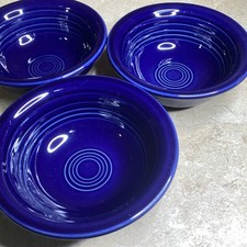 Set Of 3- Vintage Fiestaware Cobalt Blue 4 3/4 Fruit Bowls- Fiesta