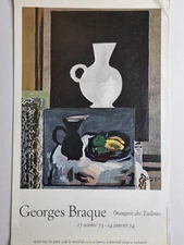 Affiche d'exposition Georges Braque Orangerie des Tuileries, 1973-1974, 58x40 cm