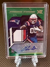 2021 Panini XR Rookie Swatch Autograph Rhamondre Stevenson RSA-RST Green /5 RARE