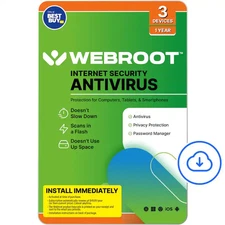 Webroot - Internet Security Antivirus (3 Devices) 6-Month Subscription