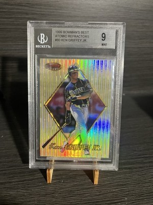 1999 Bowmans Best Ken Griffey Jr Atomic Refractor /100 BGS 9 MINT RARE #80