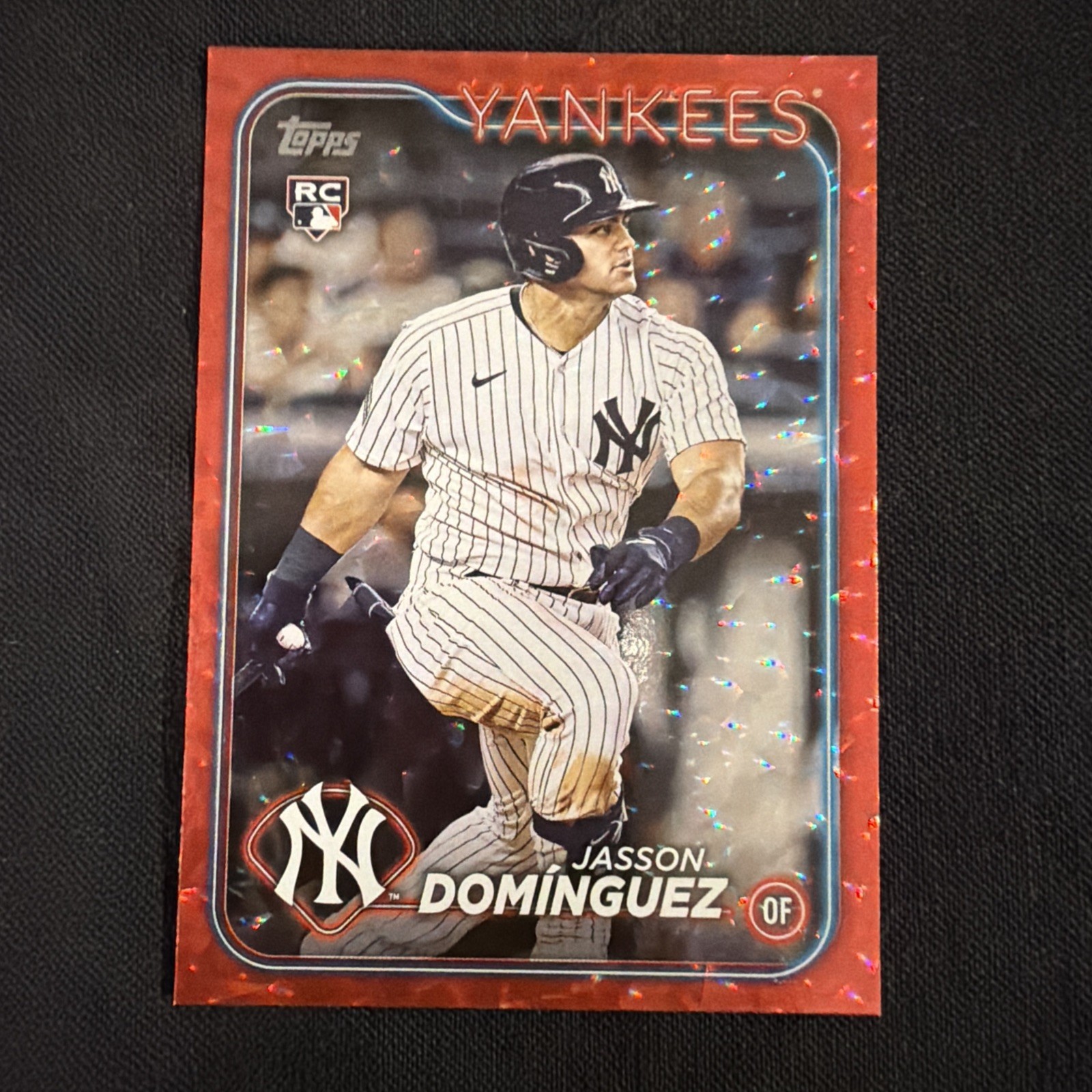 2024 Topps Series 1 - Jasson Dominguez #60 Red Crackle Foil /199 (RC)