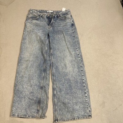Pull & Bear Women s High Rise Straight Leg Jeans Light Wash Denim Sz 2 (24x30)