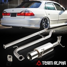 Fits 1998-2002 Accord 2.3 F23 [4" BEVELED TIP MUFFLER] SS Catback Exhaust System